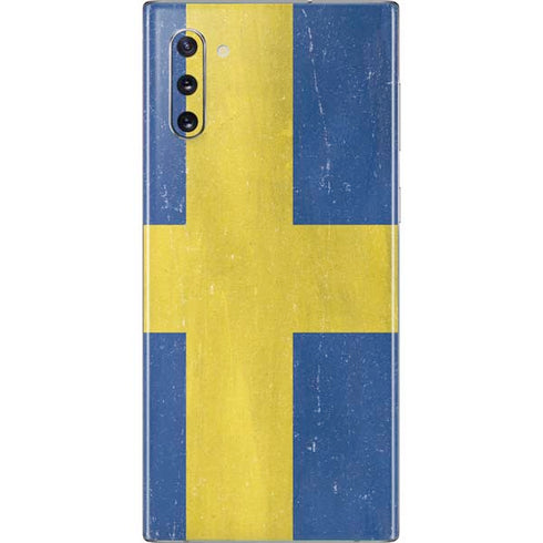 Sweden Flag Distressed Galaxy Note 10 Skin