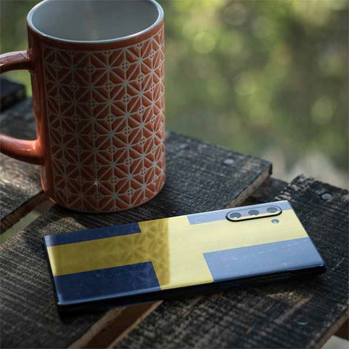 Sweden Flag Distressed Galaxy Note 10 Skin