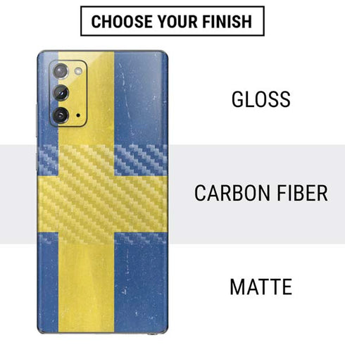Sweden Flag Distressed Galaxy Note20 5G Skin
