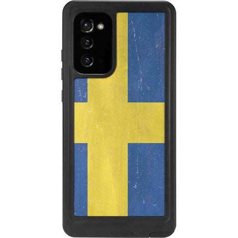 Sweden Flag Distressed Galaxy Note20 5G Waterproof Case
