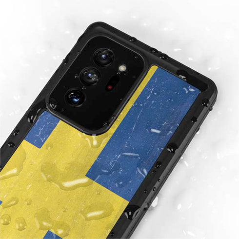 Sweden Flag Distressed Galaxy Note20 Ultra 5G Waterproof Case