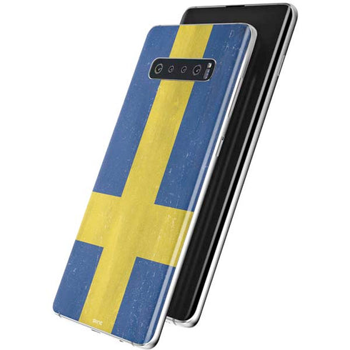 Sweden Flag Distressed Galaxy S10 Plus Skin