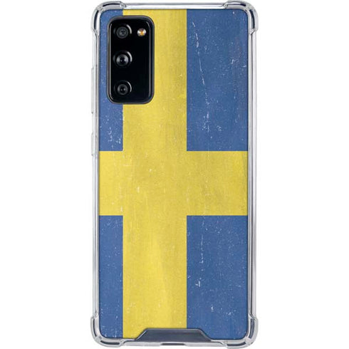 Sweden Flag Distressed Galaxy S20 FE Clear Case