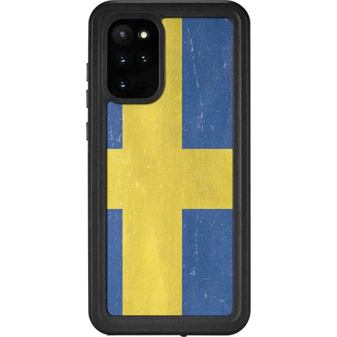 Sweden Flag Distressed Galaxy S20 Plus Waterproof Case