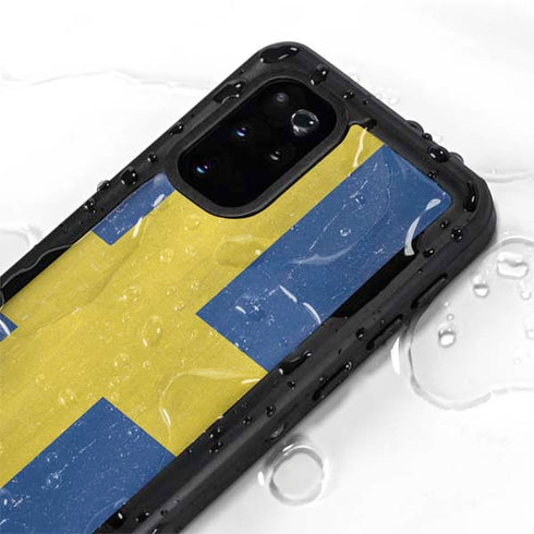 Sweden Flag Distressed Galaxy S20 Plus Waterproof Case