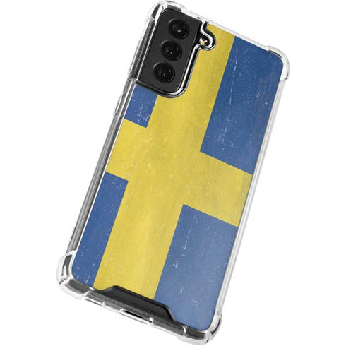 Sweden Flag Distressed Galaxy S21 FE Clear Case