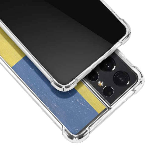 Sweden Flag Distressed Galaxy S21 Ultra 5G Clear Case