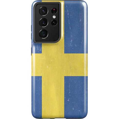 Sweden Flag Distressed Galaxy S21 Ultra 5G Pro Case