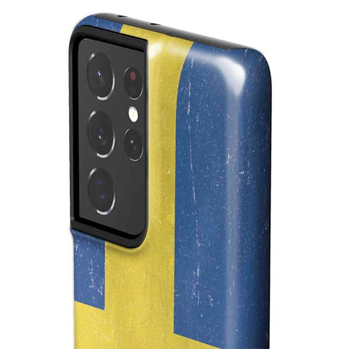 Sweden Flag Distressed Galaxy S21 Ultra 5G Pro Case