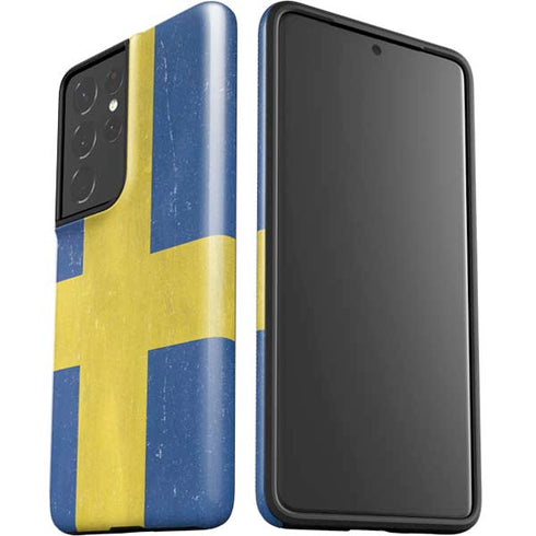 Sweden Flag Distressed Galaxy S21 Ultra 5G Pro Case