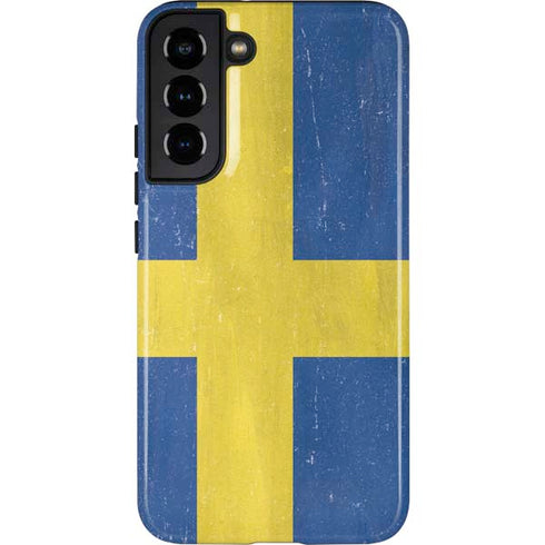 Sweden Flag Distressed Galaxy S22 Plus Pro Case