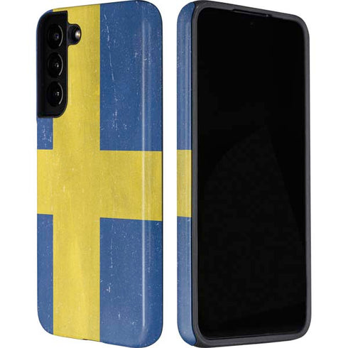 Sweden Flag Distressed Galaxy S22 Plus Pro Case