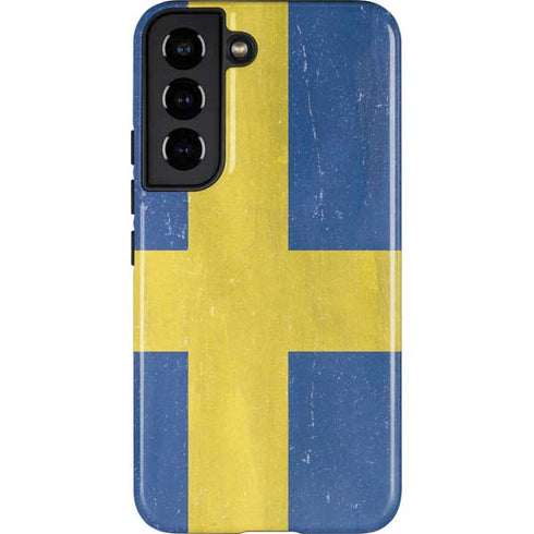 Sweden Flag Distressed Galaxy S22 Pro Case