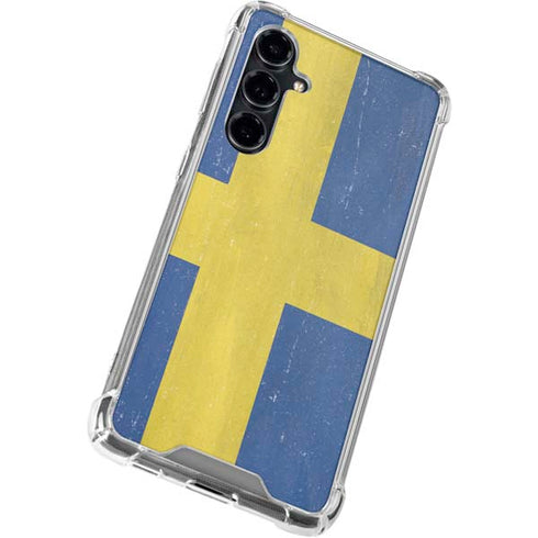 Sweden Flag Distressed Galaxy S23 FE Clear Case