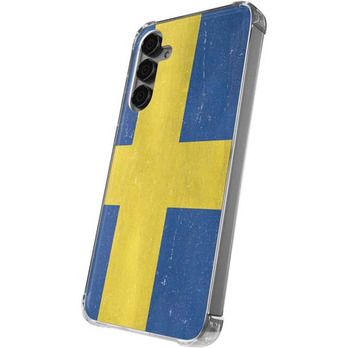 Sweden Flag Distressed Galaxy S24 Plus Clear Case