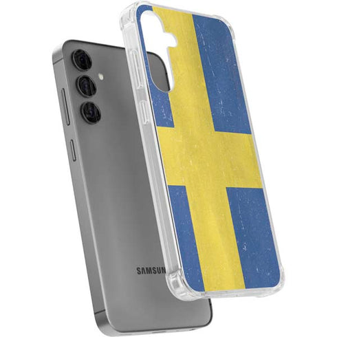 Sweden Flag Distressed Galaxy S24 Plus Clear Case