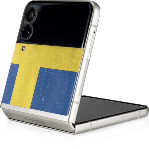Sweden Flag Distressed Galaxy Z Flip3 5G Skin