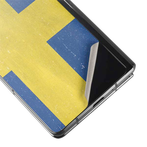 Sweden Flag Distressed Galaxy Z Fold2 5G Skin