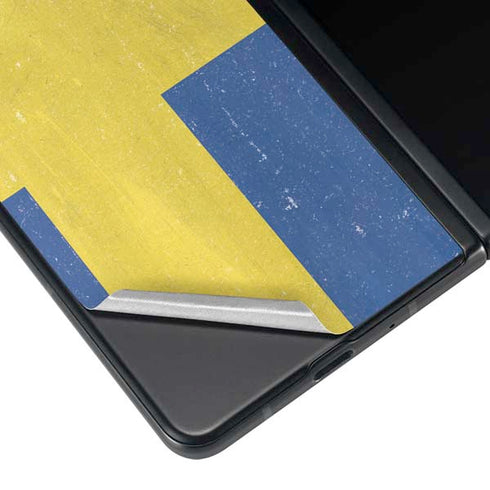 Sweden Flag Distressed Galaxy Z Fold3 5G Skin