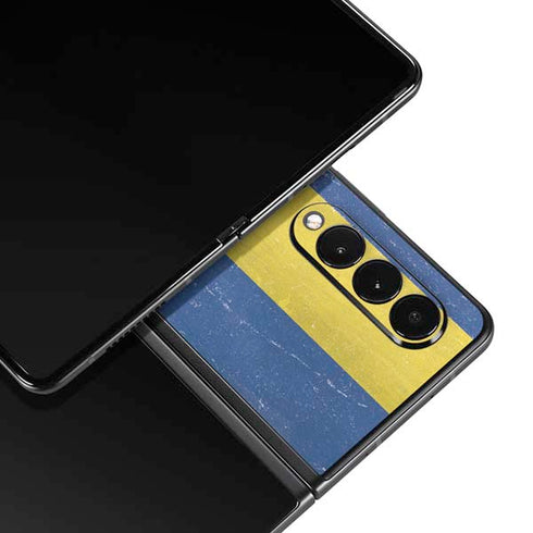 Sweden Flag Distressed Galaxy Z Fold3 5G Skin