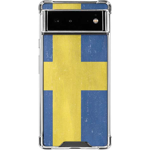 Sweden Flag Distressed Google Pixel 6 Clear Case