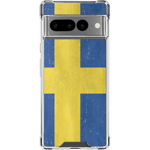 Sweden Flag Distressed Google Pixel 7 Pro Clear Case