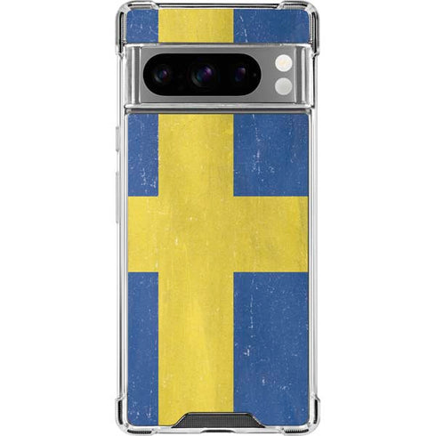 Sweden Flag Distressed Google Pixel 8 Pro Clear Case