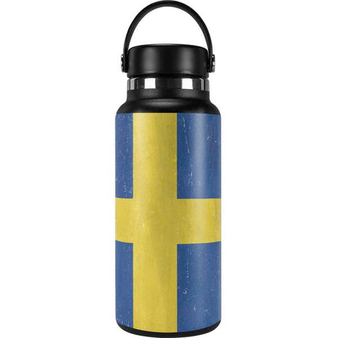 Sweden Flag Distressed Hydro Flask 32oz Wide Mouth Skin