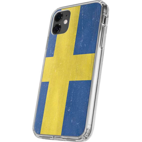 Sweden Flag Distressed iPhone 11 Clear Case