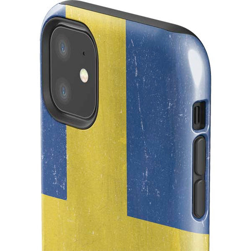 Sweden Flag Distressed iPhone 11 Impact Case