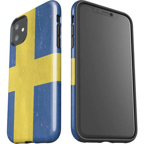 Sweden Flag Distressed iPhone 11 Impact Case