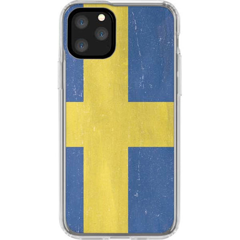 Sweden Flag Distressed iPhone 11 Pro Clear Case