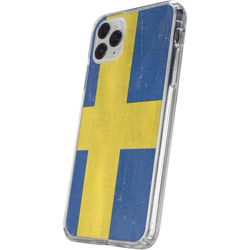 Sweden Flag Distressed iPhone 11 Pro Clear Case