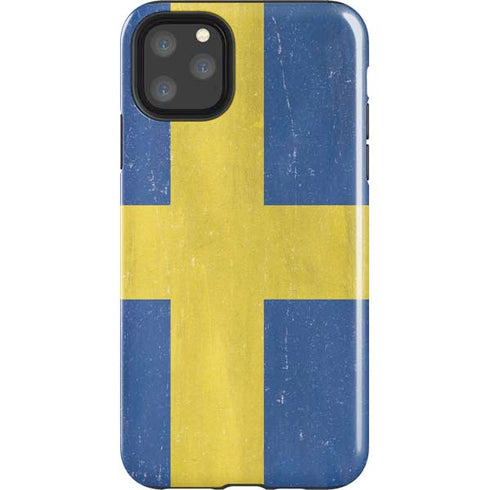 Sweden Flag Distressed iPhone 11 Pro Max Impact Case