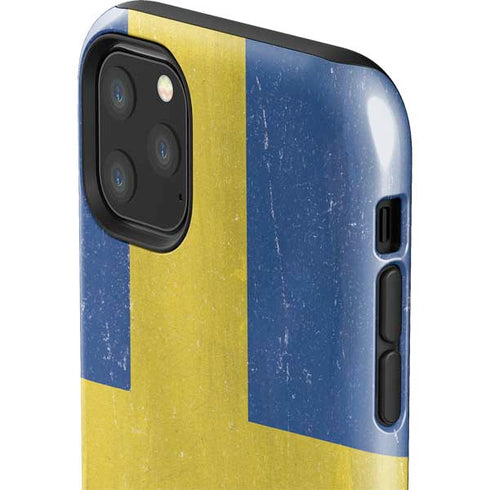 Sweden Flag Distressed iPhone 11 Pro Max Impact Case