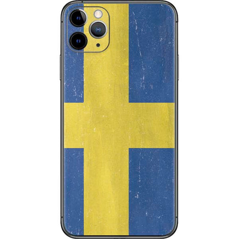 Sweden Flag Distressed iPhone 11 Pro Max Skin