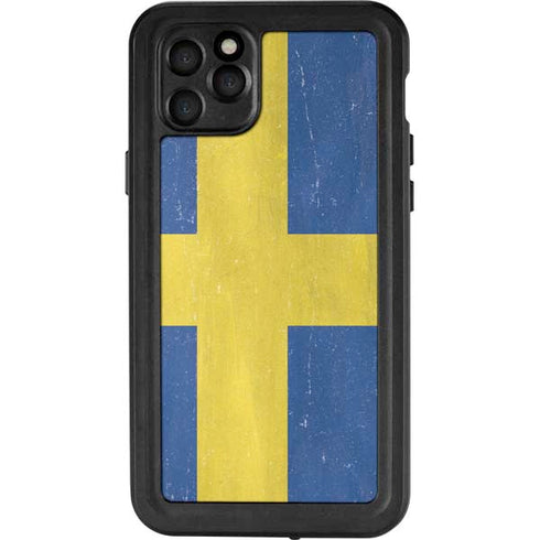 Sweden Flag Distressed iPhone 11 Pro Max Waterproof Case