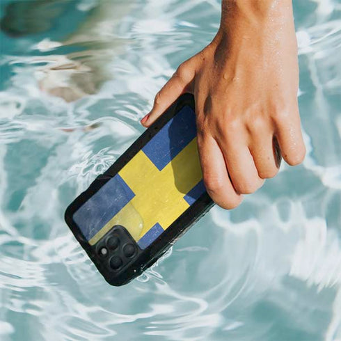 Sweden Flag Distressed iPhone 11 Pro Max Waterproof Case