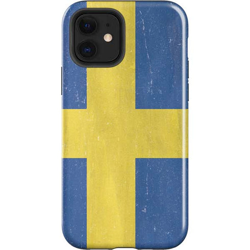 Sweden Flag Distressed iPhone 12 Impact Case