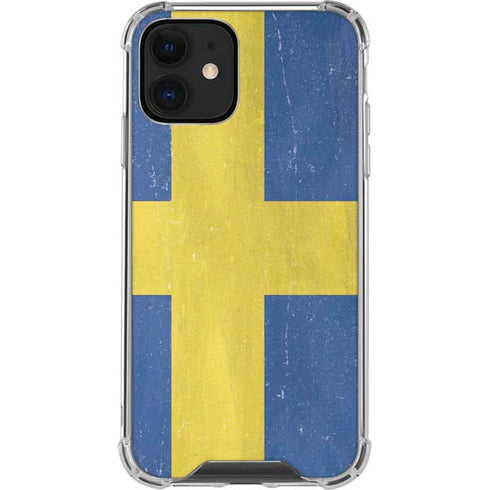 Sweden Flag Distressed iPhone 12 Mini Clear Case