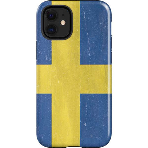 Sweden Flag Distressed iPhone 12 Mini Impact Case