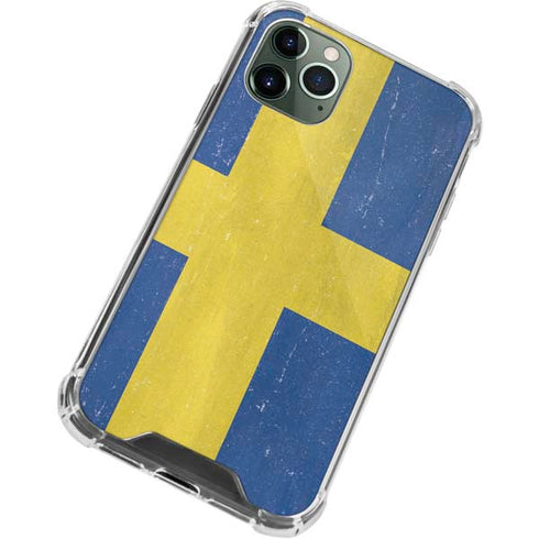 Sweden Flag Distressed iPhone 12 Pro Clear Case