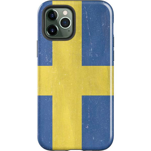 Sweden Flag Distressed iPhone 12 Pro Impact Case