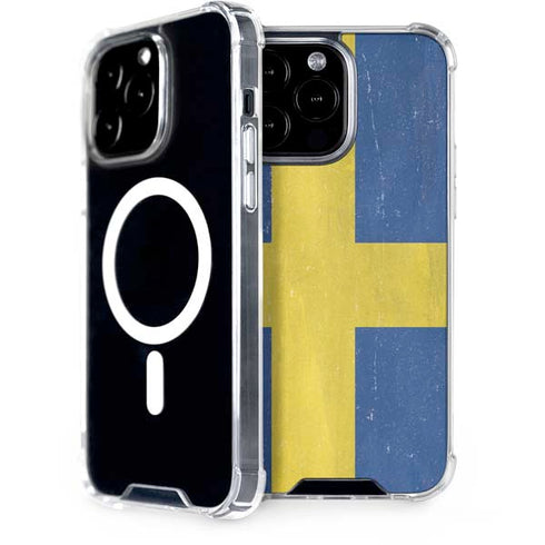 Sweden Flag Distressed iPhone 13 Pro Max MagSafe Case