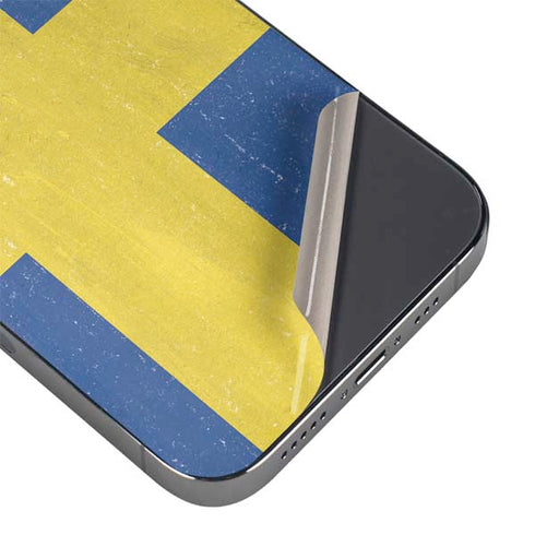 Sweden Flag Distressed iPhone 13 Pro Max Skin