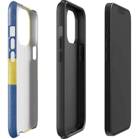 Sweden Flag Distressed iPhone 14 Pro Impact Case