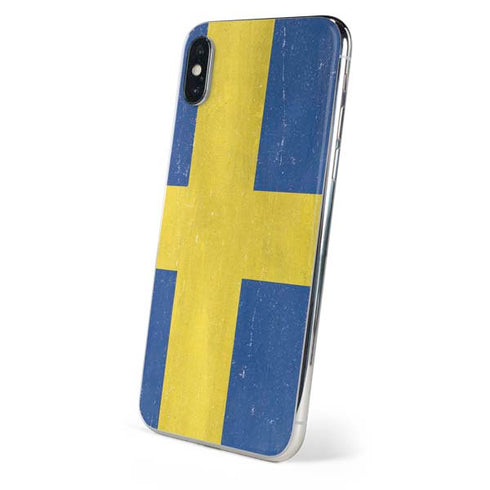 Sweden Flag Distressed iPhone X Skin