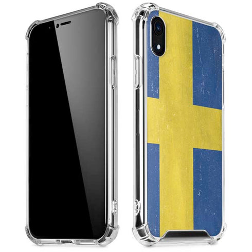 Sweden Flag Distressed iPhone XR Clear Case