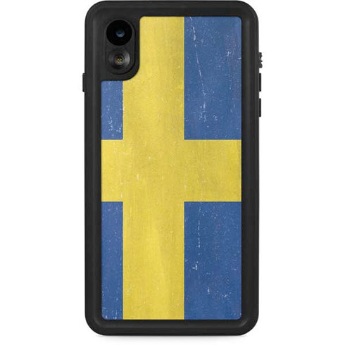 Sweden Flag Distressed iPhone XR Waterproof Case