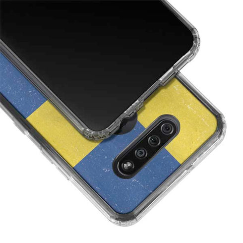 Sweden Flag Distressed LG K51/Q51 Clear Case